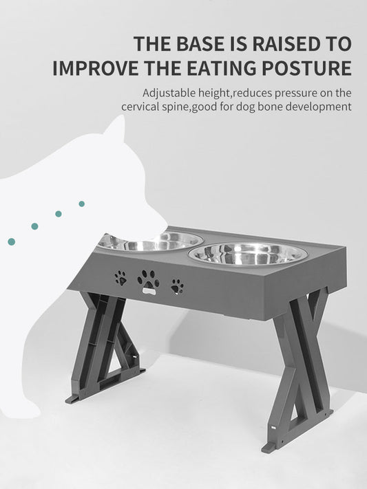Foldable 3-Level Dog Feeder for Healthy Eating Posture