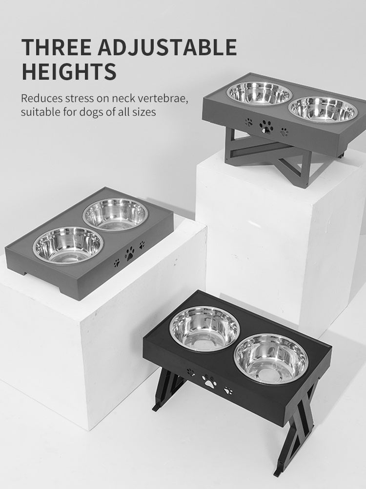 Foldable 3-Level Dog Feeder for Healthy Eating Posture